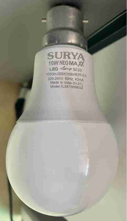 Buy Surya 17 Watt Neo Maxx B22 Base Led Bulb - Cool Day Light Online at  Best Price in India