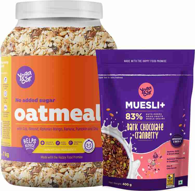 Buy Yogabar No Added Sugar Oatmeal (800 gm)(Pack of 2) Online in India