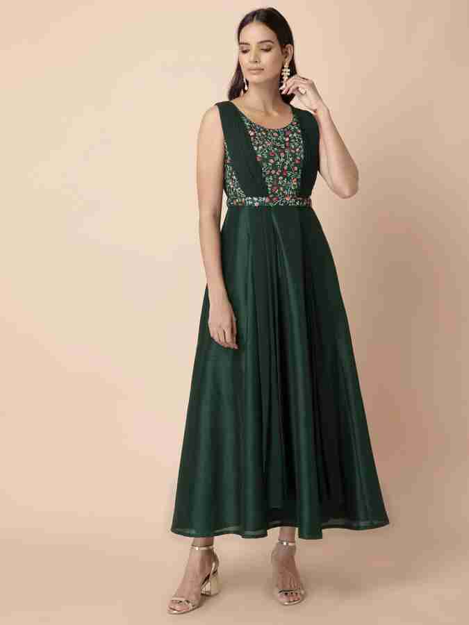 indya Women Ethnic Dress Green Dress - Buy indya Women Ethnic Dress Green  Dress Online at Best Prices in India