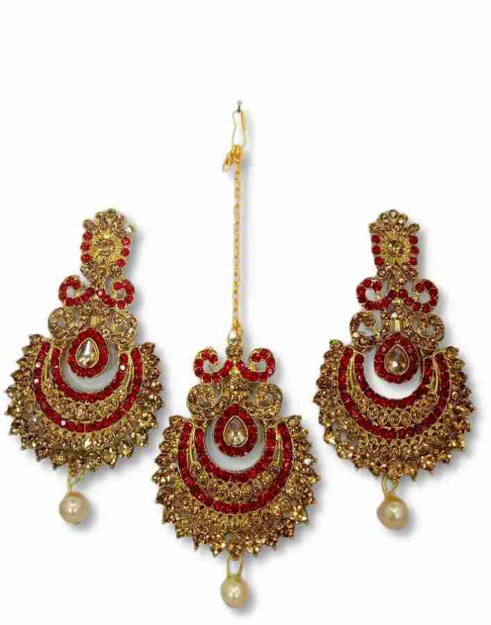 Earrings with deals maang tikka flipkart