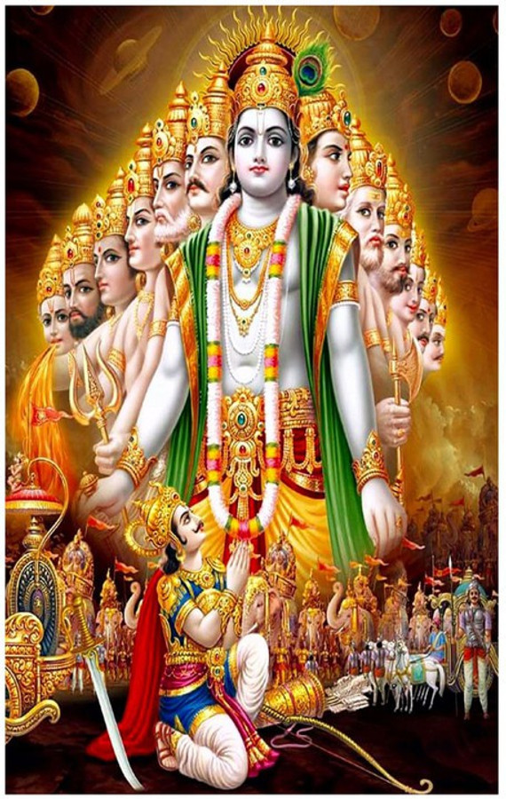 Art n Store Señor Krishna con Virat Swarup en Mahabharata