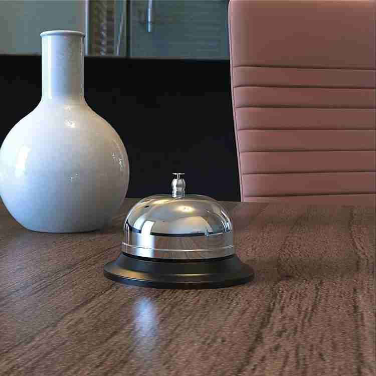KRAFTMASTERS set of 1 Reception Call Bell Ring Desk Bell Offers up The Classic Sound. Silver Demonstration Bell