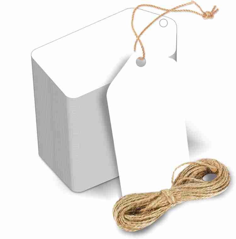 CLICKEDIN 7.62 cm White Blank Paper Tags for Packaging 100 Pieces