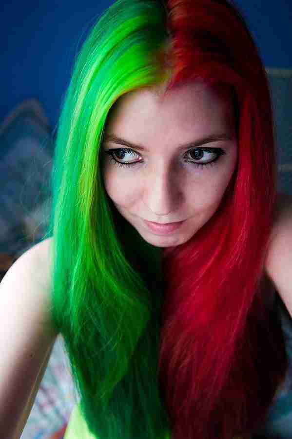 Green and red wig hot sale