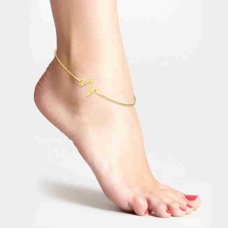 Candere by Kalyan Jewellers 18K (750) Yellow Gold Anklet Yellow