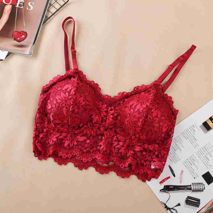 Buy Womenrsquo;s/Girls Bra Lycra Lace Spandex Padded Wire Free Fashionable  Floral Crop Tops Style Net Bralette Padded Bra Online In India At  Discounted Prices