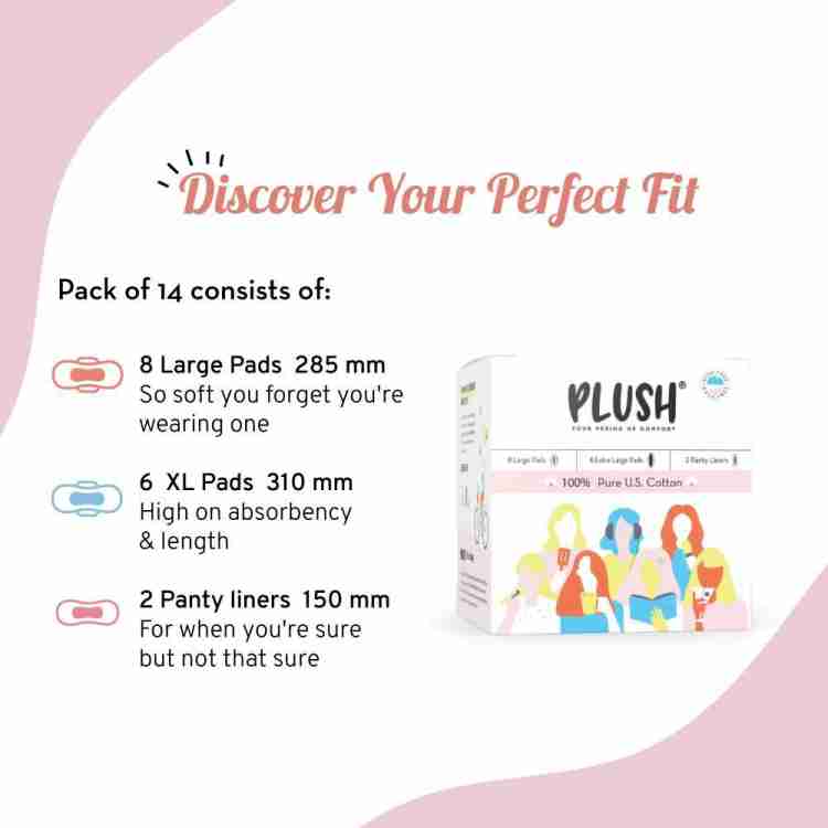 PLUSH Teen Cotton Sanitary Pads, 100% Rashfree, With Elevated Core  Techonolgy, 240mm Sanitary Pad, Buy Women Hygiene products online in  India