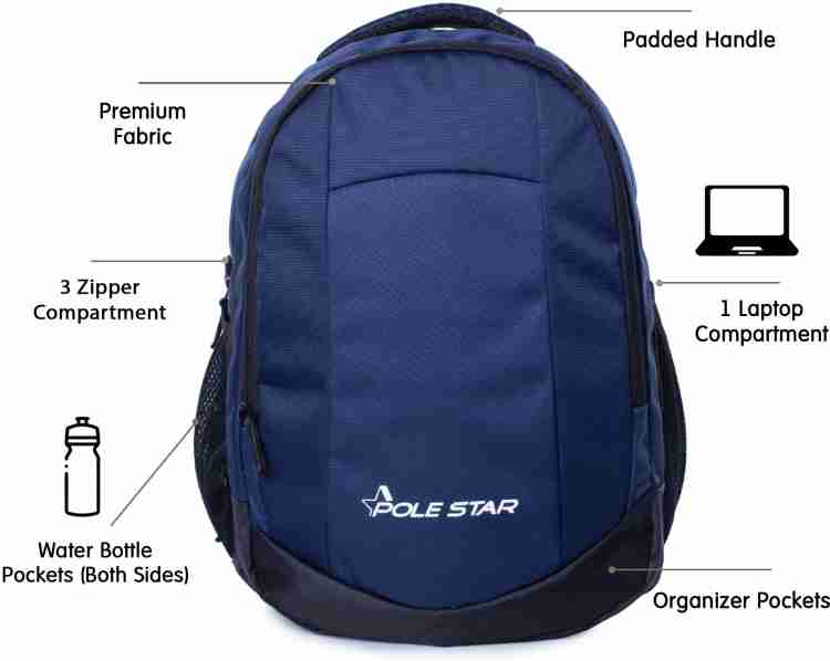 Pole Star POLESTAR Noble 32 Liters Navy Blue Backpack with 15.6 Laptop Compartment 32 L Laptop Backpack Navy Blue Price in India Flipkart