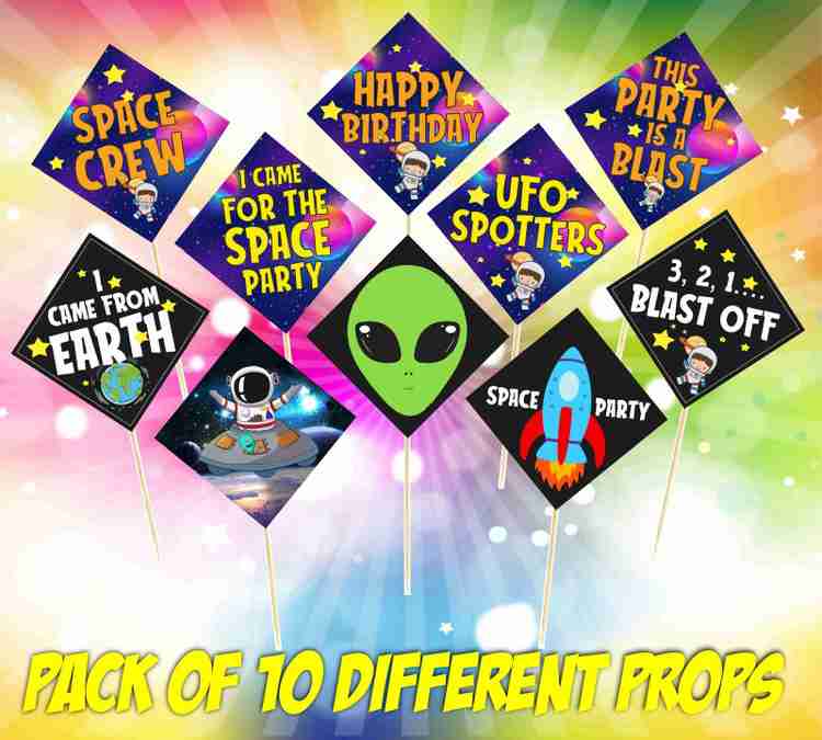 Space themed photo booth props outlet