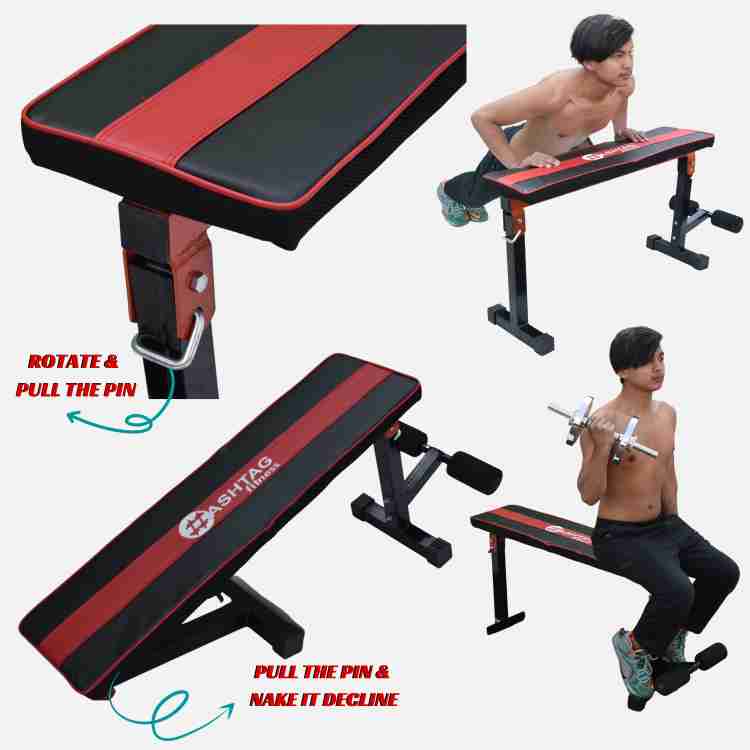 HASHTAG FITNESS gym bench press for home workout foldable flat bench home gym set Multipurpose Fitness Bench Price in India Buy HASHTAG FITNESS gym bench press for home workout foldable flat
