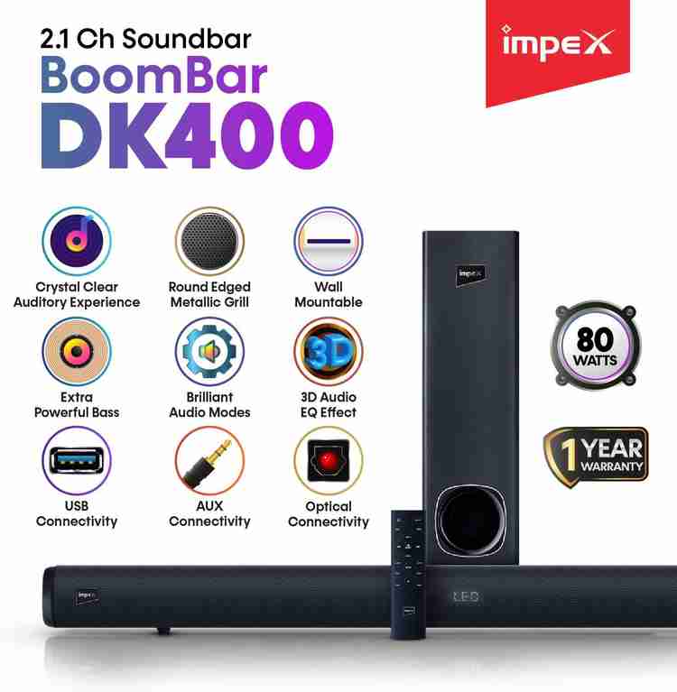 Buy IMPEX BoomBar DK400 80 W Bluetooth Soundbar Online from