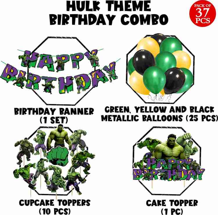 ZYOZI Hulk Birthday Party Supplies Hulk Theme Decoration Favors for Kids Pack of 37 Price in India Buy ZYOZI Hulk Birthday Party Supplies Hulk Theme Decoration Favors for Kids Pack of