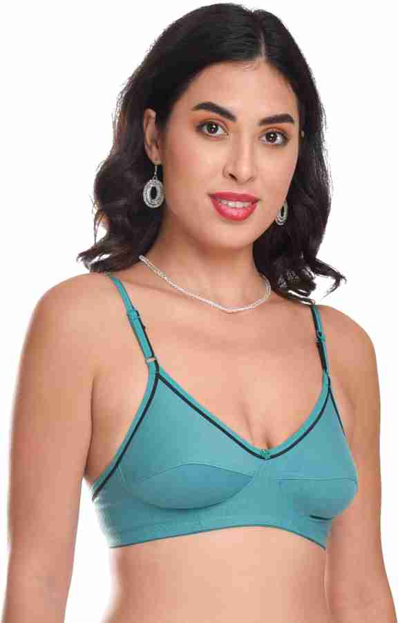 Plain Cotton Hosiery Non Padded Full Coverage push up Bra at Rs
