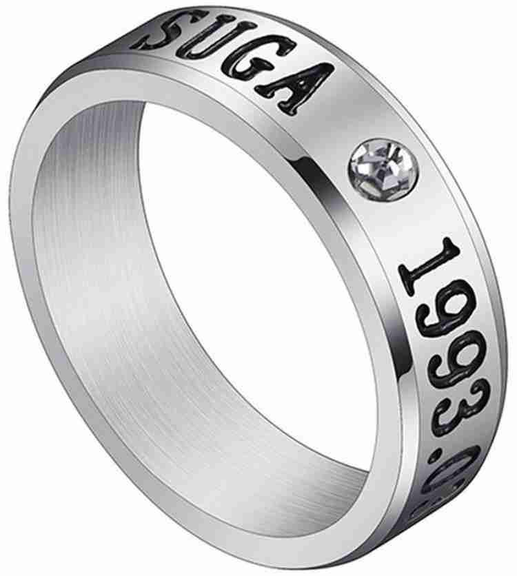 Jewelgenics BTS KPOP Suga Name DOB Stainless Steel Silver Plated Ring Price in India Buy Jewelgenics BTS KPOP Suga Name DOB Stainless Steel Silver Plated Ring Online at Best
