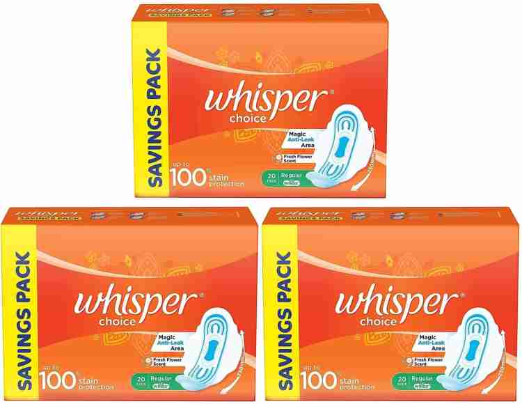 Whisper Choice Wings Regular Sanitary Pads at Rs 99/packet in Ganjam