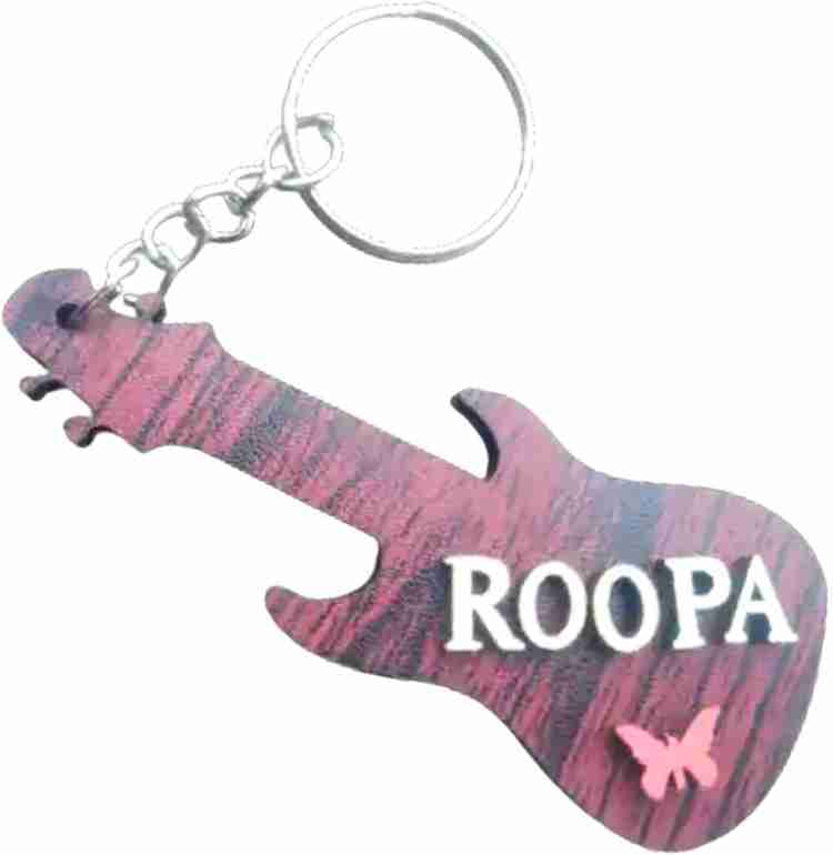 Name on guitar keychain hot sale