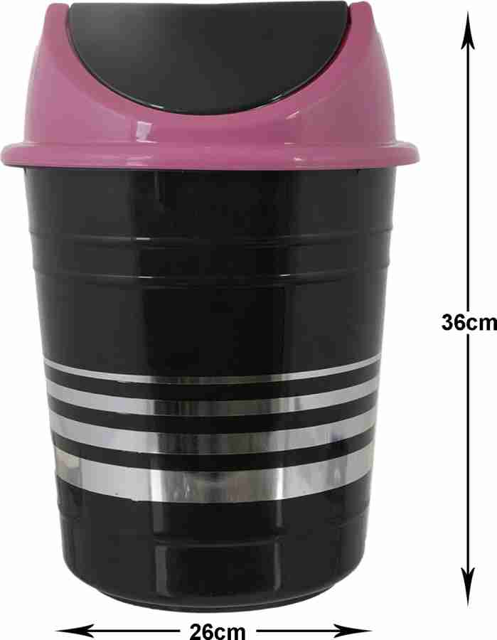 KUBER INDUSTRIES Plastic Dustbin/Wastebin With Swing Lid, 10 Liter (Black &  Pink) Plastic Dustbin Price in India - Buy KUBER INDUSTRIES Plastic Dustbin/Wastebin  With Swing Lid, 10 Liter (Black & Pink) Plastic