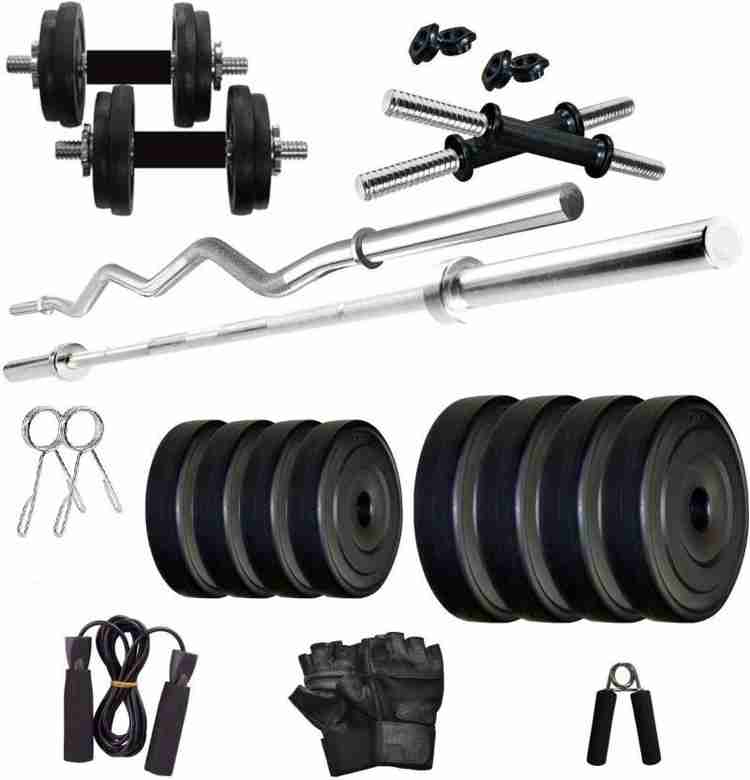 STARX 20 kg 20 kg PVC plates dumbbell set Home Gym Combo