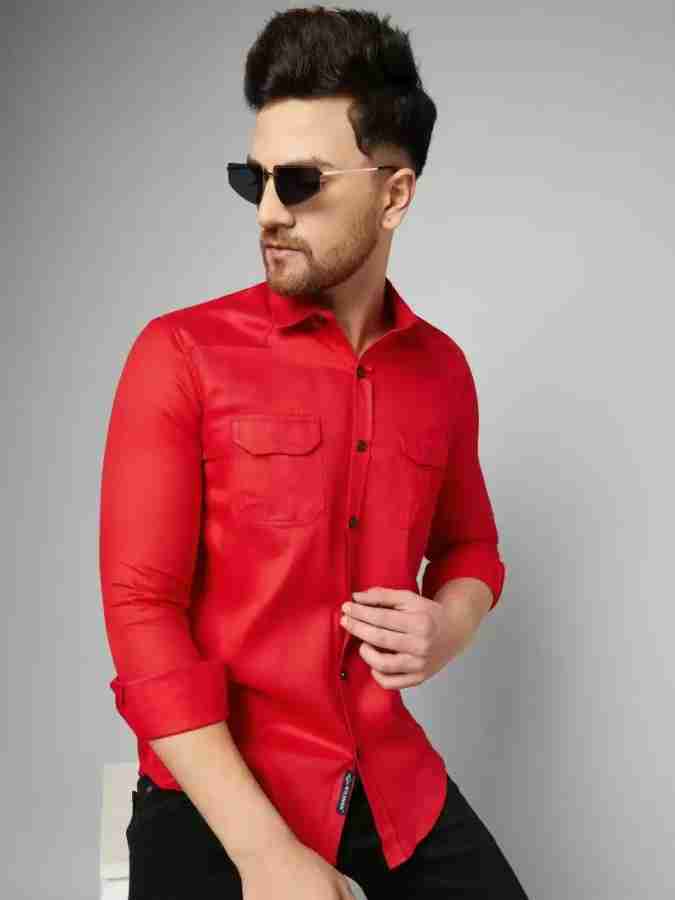 Top Club Men Solid Casual Red Shirt - Buy Top Club Men Solid Casual Red  Shirt Online at Best Prices in India