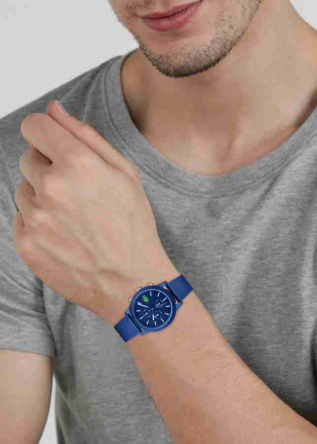 Men's lacoste 12.12 watch with blue silicone strap sales