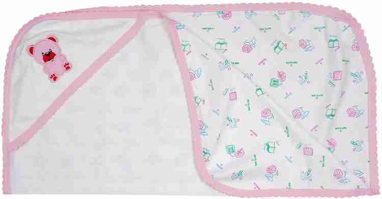 NIVARTHIKA Printed Single Hooded Baby Blanket for Mild Winter