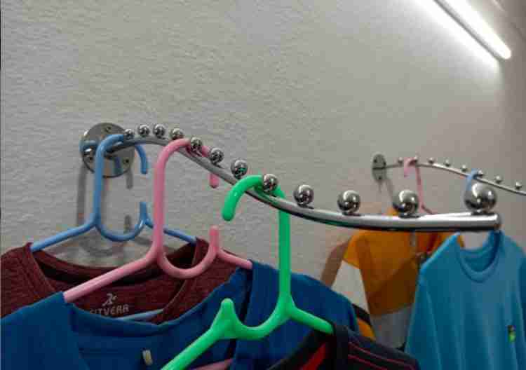 Q1 Beads 12 Pin Swivel Hook Rail Display Hooks Wall Drope Hanger for  Clothes , Shop , Boutique , Dining Hall, Showroom , Storage Room, Wardrobe