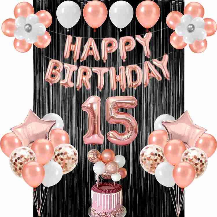 FLICK IN 15th Birthday Decorations for Girls Balloon Cake Topper