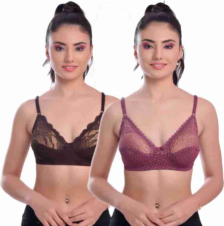 bodylonian Women Transparent Non Padded Bridal Lace Bra