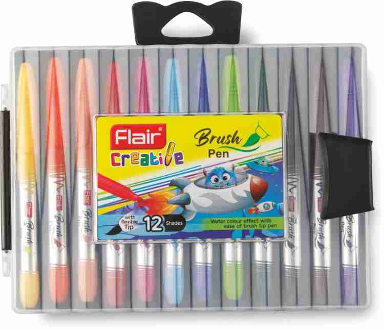 Flair Creative Brush Pen With Flexible Tip 12 Shades SKU 22616