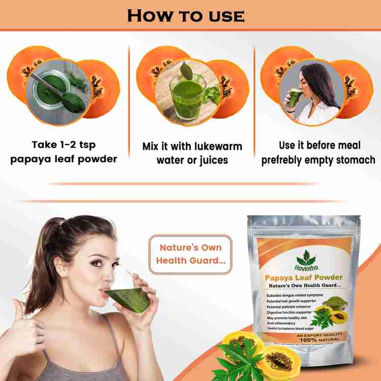 Havintha Papaya Leaf Powder for Healthy Skin Help in Increasing