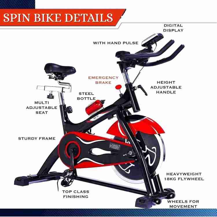 EXTREME FIT Spin Bike with 18 Kg Fly Wheel for Home Gym Fitness