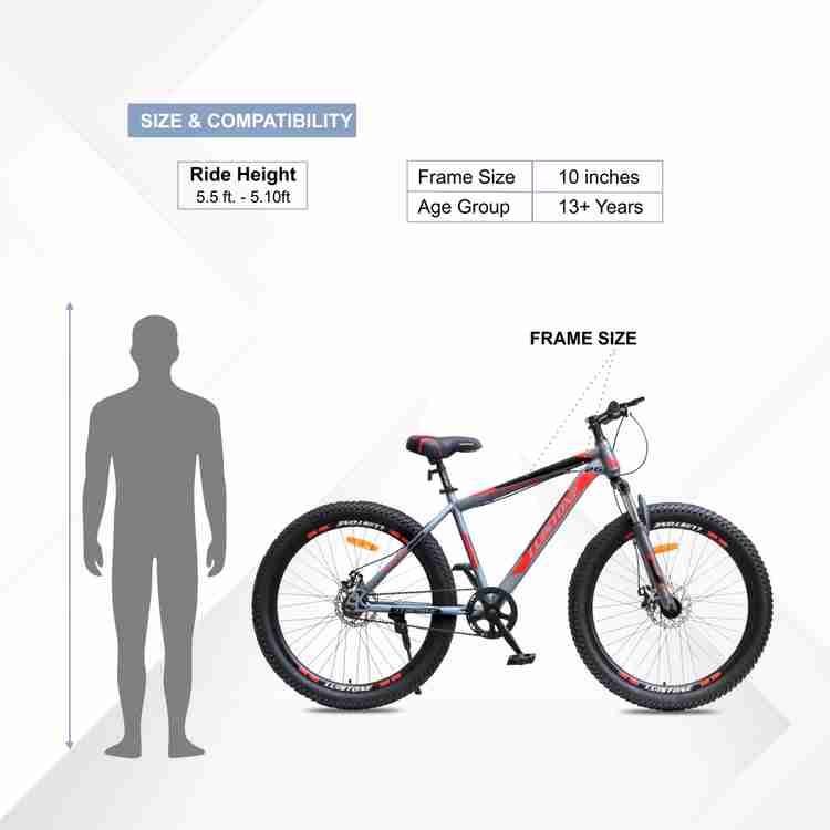 T LUISTONE Semi Fat Tyre Cycle for Men with Dual Disc Brake Front