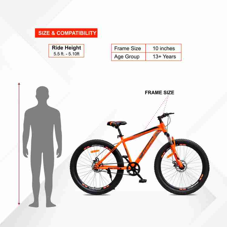 T LUISTONE Semi Fat Tyre Cycle for Men with Dual Disc Brake Front
