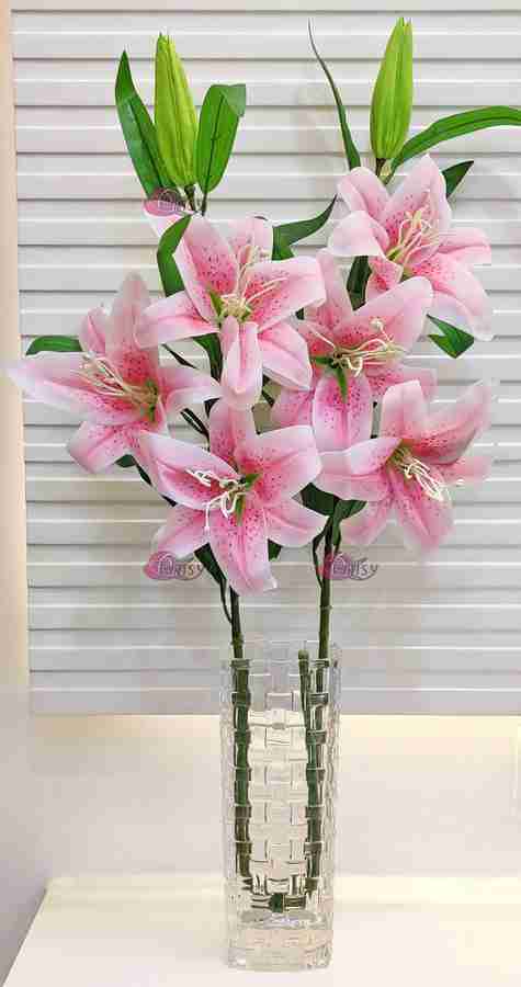 Artificial lily flowers in vase store