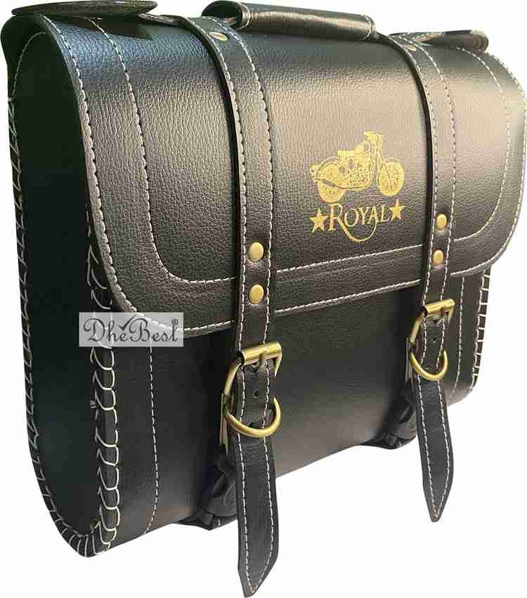 Dhe Best Bike Saddle Bag Waterproof Golden Buckle Black for Royal Enfield Classic Chrome Saddle Bag Black Leatherette Motorbike Saddlebag Price in India Buy Dhe Best Bike Saddle Bag Waterproof Golden