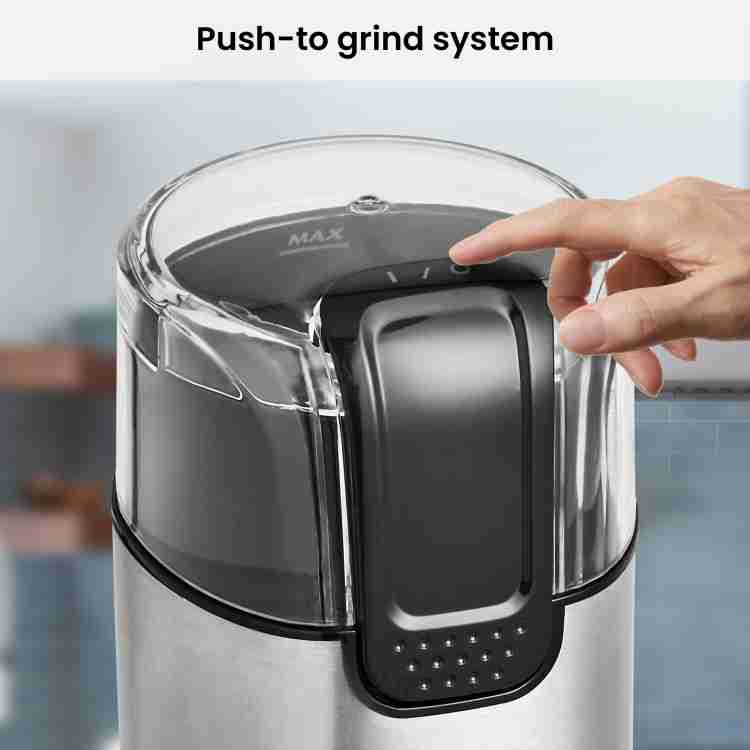 AGARO Grand Coffee Grinder Stainless Steel Electric Capacity 60 Gms Dry Coffee Bean 6 Cups Coffee Maker