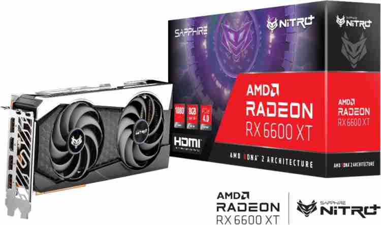 AMD AMD Radeon Sapphire NITRO+ Radeon™ RX 6600 XT Graphic Card with 8 GB  GDDR6, RDNA™ 2 8 GB GDDR6 Graphics Card - AMD : Flipkart.com