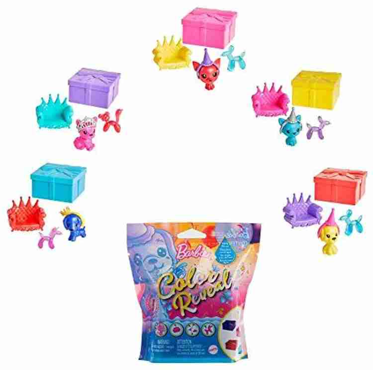 BARBIE Color Reveal Pet with Blue Metallic Coating 5 Surprises