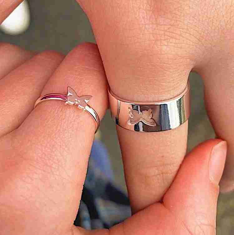Kitchen Hub Trendy Silver Butterfly Rings for Women Men Lover Couple Rings Sterling Silver Sterling Silver Plated Ring Set Price in India Buy Kitchen Hub Trendy Silver Butterfly Rings for Women