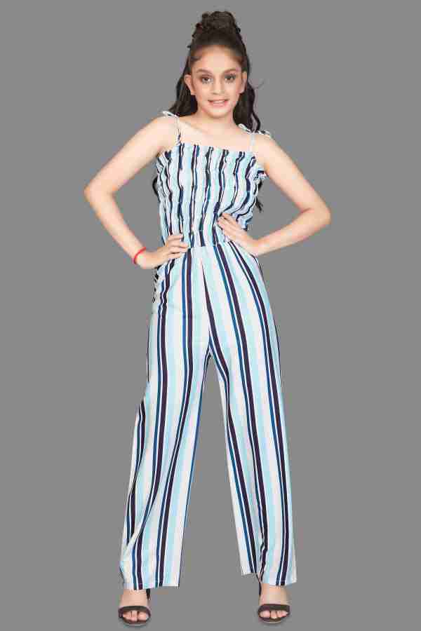 Girls cheap striped jumpsuit