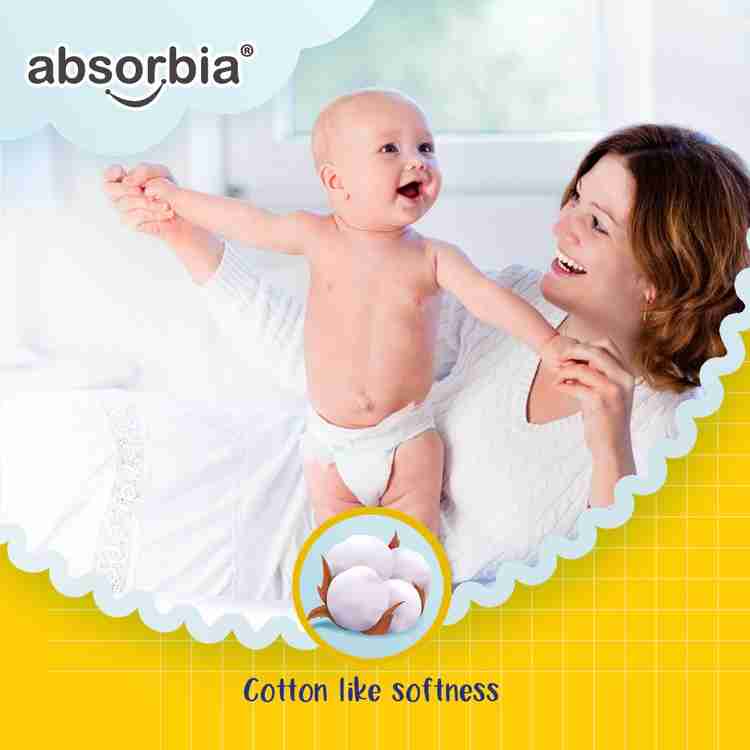 ABSORBIA Baby Diaper Pants with Soft Elastic and Super Absorbency