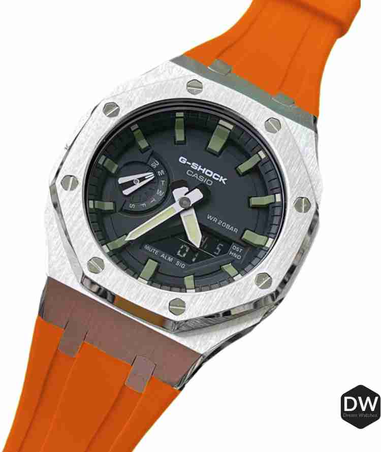 Casio best sale orange strap