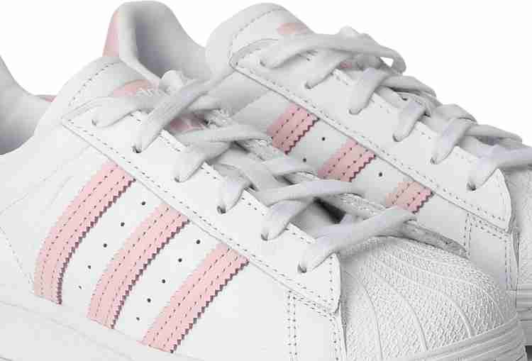 Adidas originals superstar top women's white and pink