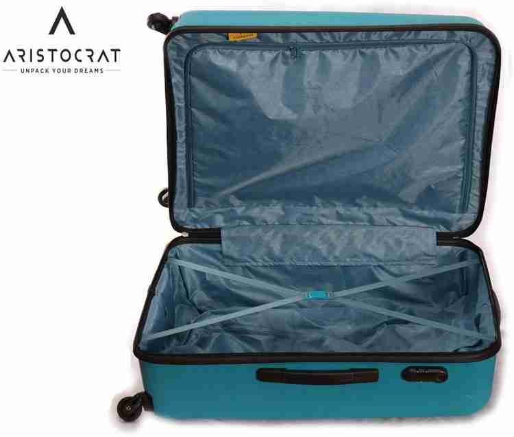 VIP Aristocrat Sera Trolley Set of 3 with Anti Theft Zip Size Cabin Medium Large Cabin Check in Set 4 Wheels 31 inch Black Price in India Flipkart