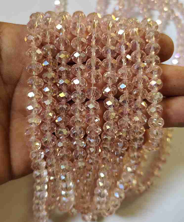 Siddka Baby Pink Colour Tyre Shaped Crystal 8mm for Jewellery