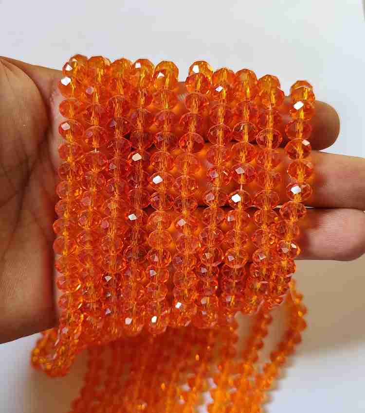 Orange crystal beads sale