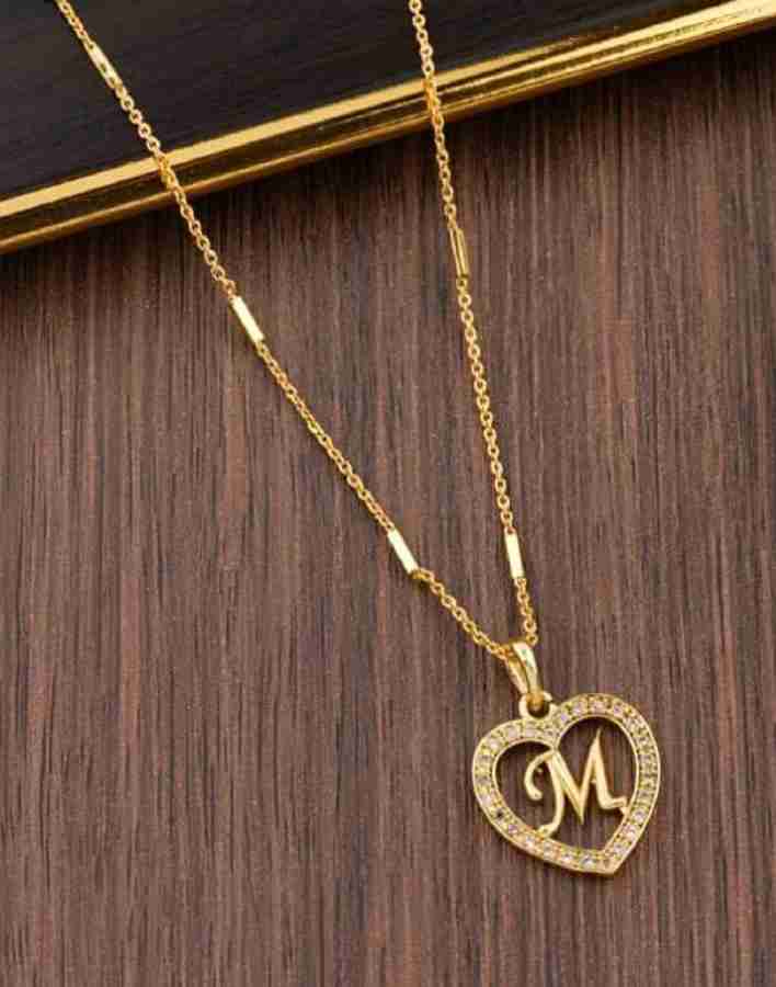 Letter m pendant on sale necklace gold