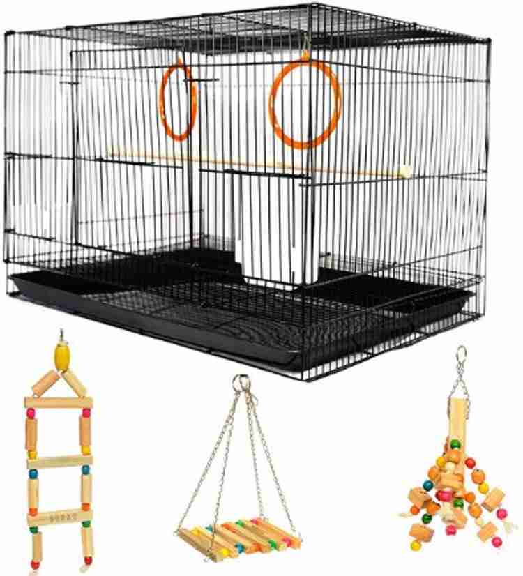Buraq 1.5FT Cage With 3 Swing Toy Best for Love Bird Cages Parrot Parakeet Budgies Bird Cage