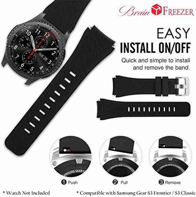 J Silicone Band for Samsung Gear S3 Frontier S3 with Screen Guard 22mm Black Smart Watch Strap Price in India Buy J Silicone Band for Samsung Gear S3 Frontier S3 with Screen Guard