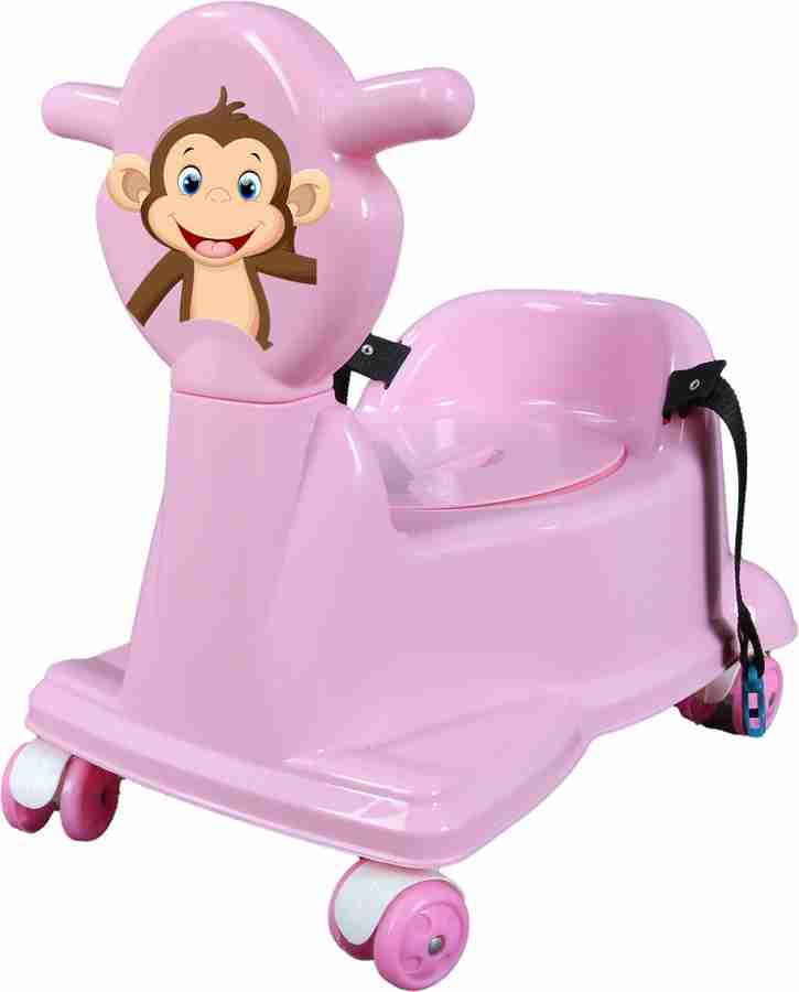 NA BABY Rider Baby Potty Pink Monkey Potty Seat Plastic Potty
